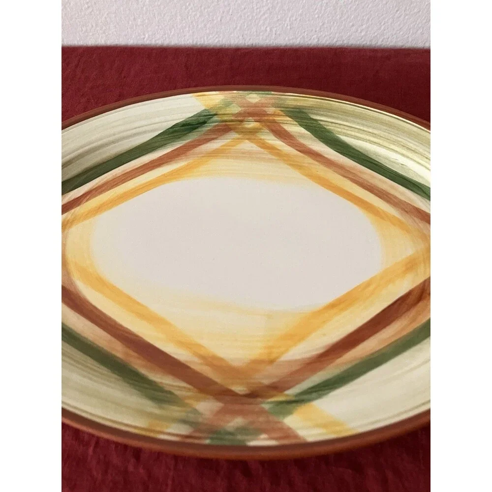 Vintage ‘40s/‘50s Vernon Kilns Vernonware Homespun Plaid 14” Oval Platter